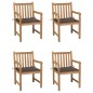 vidaXL Gartenstühle 4 Stk. mit Taupe Kissen Massivholz Teak vidaXL Gartenstühle 4 Stk. mit Taupe Kissen Massivholz Teak