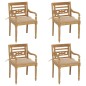 vidaXL Batavia-Stühle mit Kissen 4 Stk. Massivholz Teak vidaXL Batavia-Stühle mit Kissen 4 Stk. Massivholz Teak