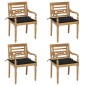 vidaXL Batavia-Stühle mit Kissen 4 Stk. Massivholz Teak vidaXL Batavia-Stühle mit Kissen 4 Stk. Massivholz Teak