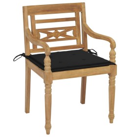 vidaXL Batavia-Stühle mit Kissen 4 Stk. Massivholz Teak
