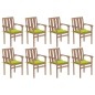 vidaXL Stapelbare Gartenstühle mit Kissen 8 Stk. Massivholz Teak vidaXL Stapelbare Gartenstühle mit Kissen 8 Stk. Massivholz Teak