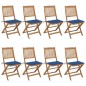 vidaXL Klappbare Gartenstühle 8 Stk. mit Kissen Massivholz Akazie vidaXL Klappbare Gartenstühle 8 Stk. mit Kissen Massivholz Akazie