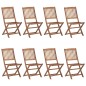 vidaXL Klappbare Gartenstühle 8 Stk. mit Kissen Massivholz Akazie vidaXL Klappbare Gartenstühle 8 Stk. mit Kissen Massivholz Akazie
