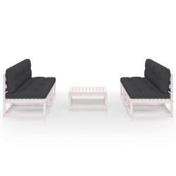 7-tlg. Garten-Lounge-Set mit Kissen Kiefer Massivholz