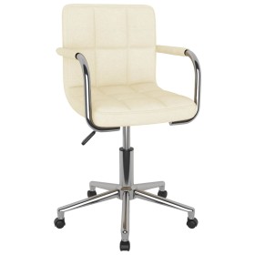 vidaXL Esszimmerstuhl Drehbar Creme Stoff