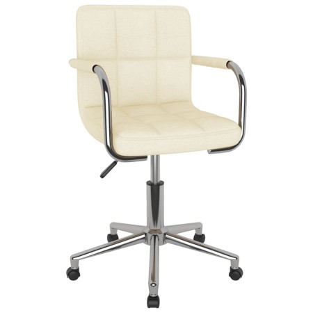 vidaXL Esszimmerstuhl Drehbar Creme Stoff
