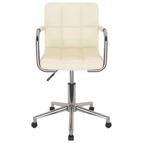 vidaXL Esszimmerstuhl Drehbar Creme Stoff
