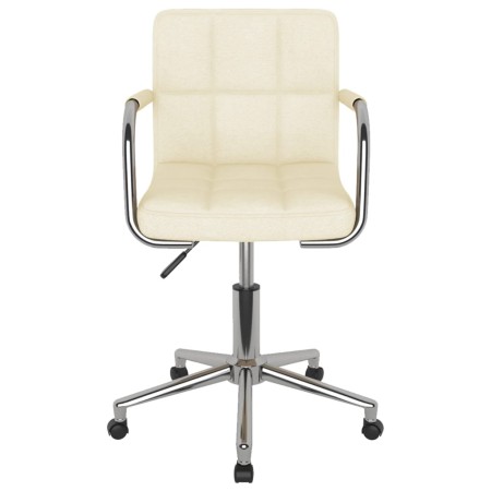 vidaXL Esszimmerstuhl Drehbar Creme Stoff