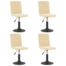 vidaXL Esszimmerstühle 4 Stk. Drehbar Creme Samt