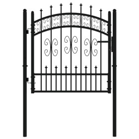vidaXL Zauntor mit Speerspitzen Schwarz 103x150 cm Stahl