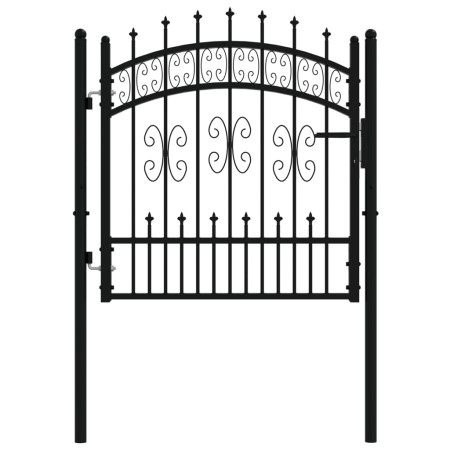 vidaXL Zauntor mit Speerspitzen Schwarz 103x150 cm Stahl