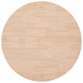vidaXL Runde Tischplatte Ø90x4 cm Unbehandeltes Massivholz Eiche