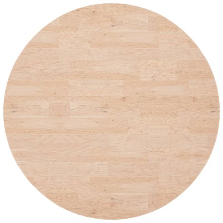 vidaXL Runde Tischplatte Ø90x4 cm Unbehandeltes Massivholz Eiche