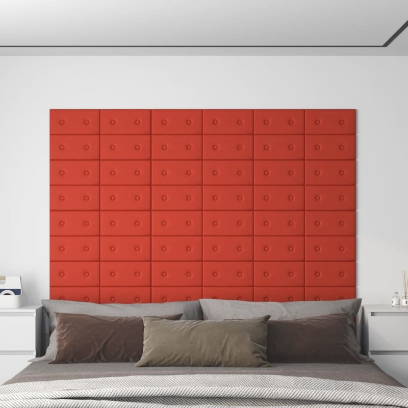 vidaXL Wandpaneele 12 Stk. Rot 30x15 cm Kunstleder 0,54 m² vidaXL Wandpaneele 12 Stk. Rot 30x15 cm Kunstleder 0,54 m²