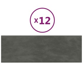 vidaXL Wandpaneele 12 Stk. Dunkelgrau 90x30 cm Samt 3,24 m²