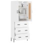 vidaXL Highboard Hochglanz-Weiß 69,5x34x180 cm Holzwerkstoff vidaXL Highboard Hochglanz-Weiß 69,5x34x180 cm Holzwerkstoff