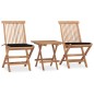 vidaXL 3-tlg. Garten-Essgruppe mit Kissen Klappbar Massivholz Teak vidaXL 3-tlg. Garten-Essgruppe mit Kissen Klappbar Massivholz Teak