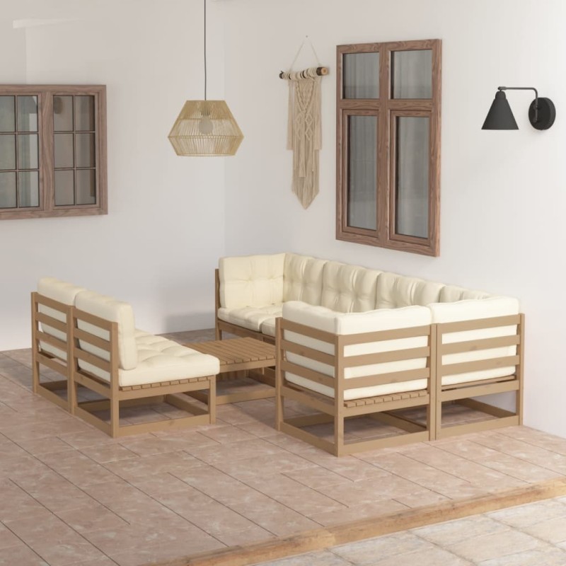 8-tlg. Garten-Lounge-Set mit Kissen Kiefer Massivholz 8-tlg. Garten-Lounge-Set mit Kissen Kiefer Massivholz