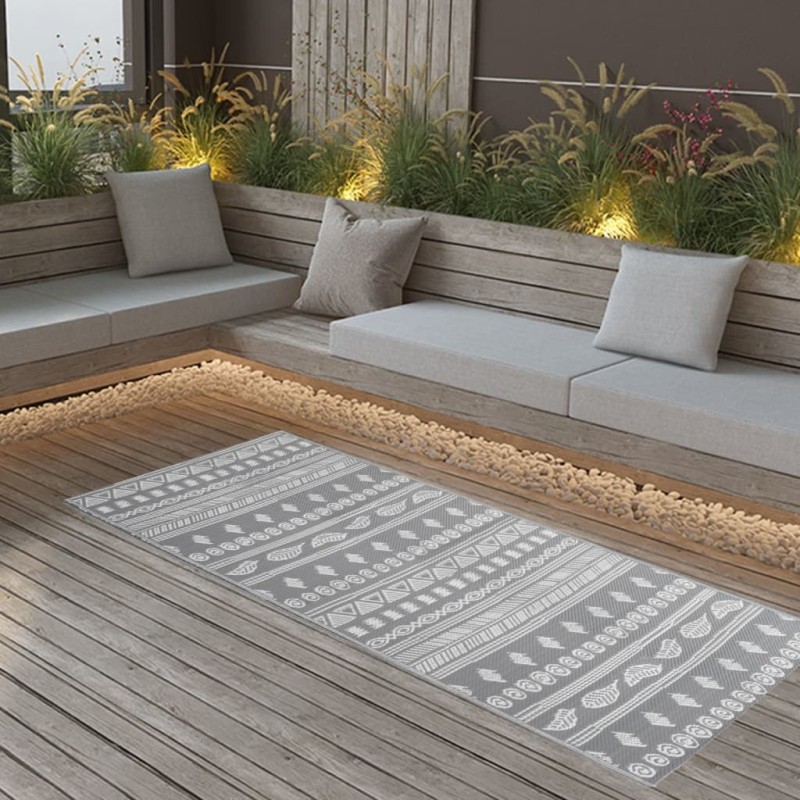 vidaXL Outdoor-Teppich Grau 80x150 cm PP vidaXL Outdoor-Teppich Grau 80x150 cm PP
