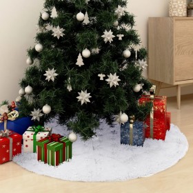 vidaXL Luxus-Weihnachtsbaumdecke Weiß 122 cm Kunstpelz