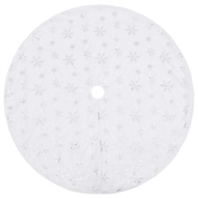 vidaXL Luxus-Weihnachtsbaumdecke Weiß 122 cm Kunstpelz