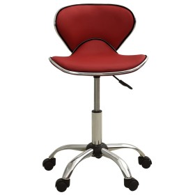 vidaXL Friseur Rollhocker Weinrot Kunstleder