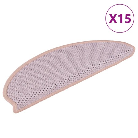 vidaXL Treppenmatten Selbstklebend Sisal-Optik 15 Stk. 56x17x3 cm Rot