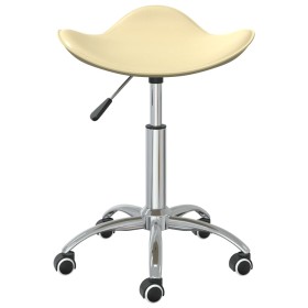 vidaXL Friseur Rollhocker Creme Kunstleder
