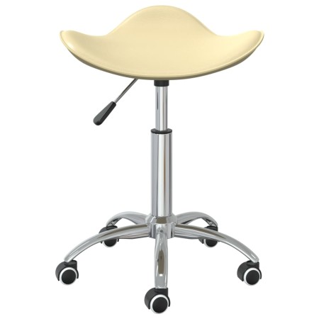 vidaXL Friseur Rollhocker Creme Kunstleder