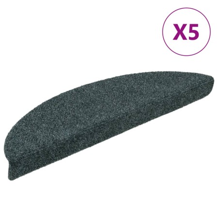 vidaXL Selbstklebende Treppenmatten 5 Stk. Grün 56x17x3 cm Nadelvlies