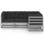 4-tlg. Garten-Lounge-Set mit Kissen Kiefer Massivholz 4-tlg. Garten-Lounge-Set mit Kissen Kiefer Massivholz