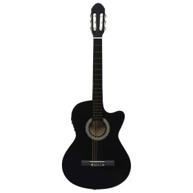 vidaXL Westerngitarre Cutaway mit Equalizer und 6 Saiten Schwarz