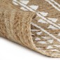 vidaXL Teppich Handgefertigt Jute mit weißem Aufdruck 150 cm vidaXL Teppich Handgefertigt Jute mit weißem Aufdruck 150 cm