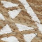 vidaXL Teppich Handgefertigt Jute mit weißem Aufdruck 150 cm vidaXL Teppich Handgefertigt Jute mit weißem Aufdruck 150 cm