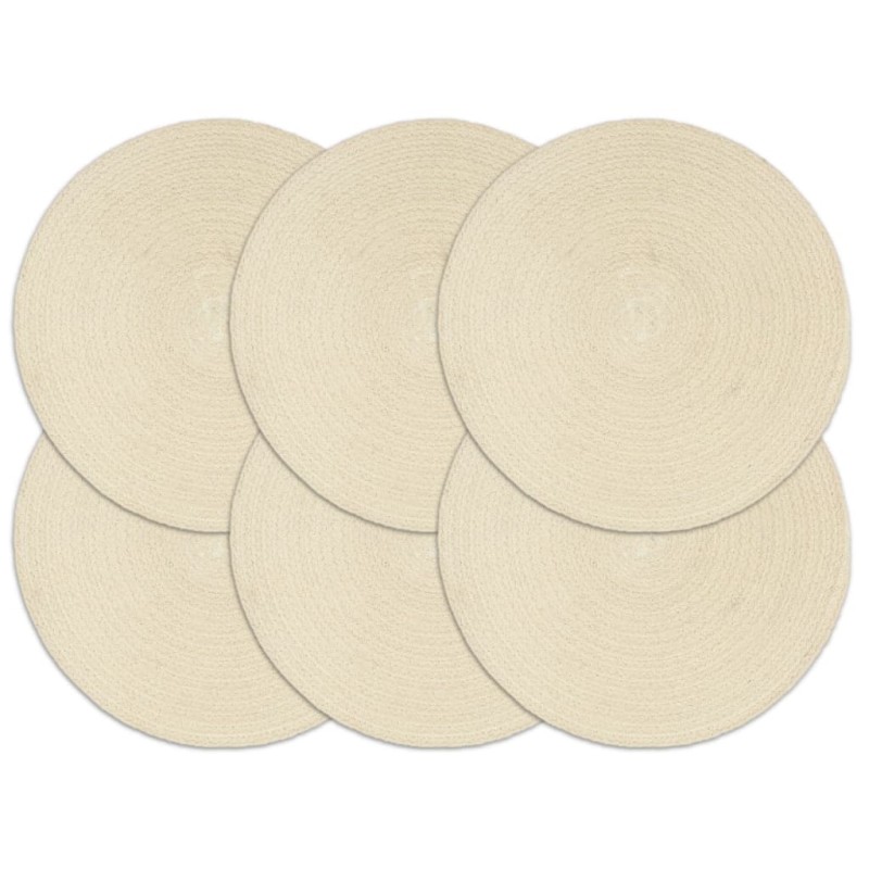 vidaXL Tischsets 6 Stk. Natur 38 cm Rund Baumwolle vidaXL Tischsets 6 Stk. Natur 38 cm Rund Baumwolle