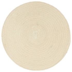 vidaXL Tischsets 6 Stk. Natur 38 cm Rund Baumwolle 