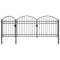 vidaXL Gartentor mit Gewölbter Spitze Stahl 2,25 x 4 m Schwarz vidaXL Gartentor mit Gewölbter Spitze Stahl 2,25 x 4 m Schwarz