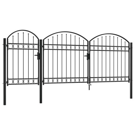 vidaXL Gartentor mit Gewölbter Spitze Stahl 2,25 x 4 m Schwarz