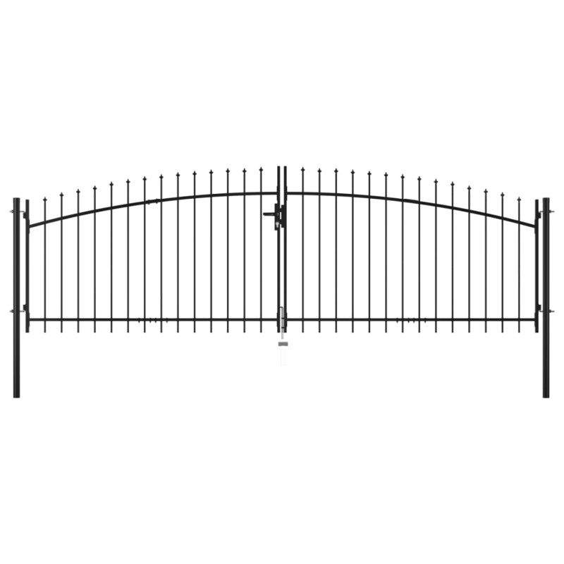 vidaXL Doppelflügel-Gartentor mit Speerspitzen 400×175 cm vidaXL Doppelflügel-Gartentor mit Speerspitzen 400×175 cm