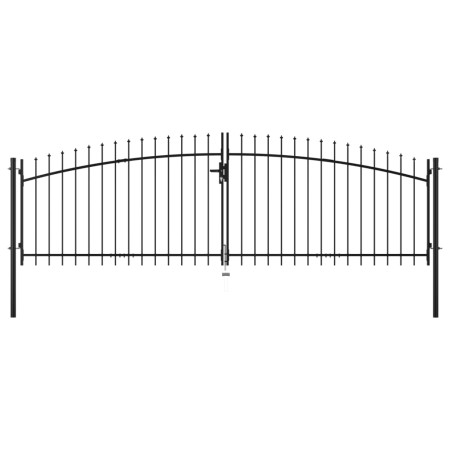 vidaXL Doppelflügel-Gartentor mit Speerspitzen 400×175 cm