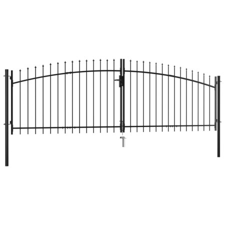 vidaXL Doppelflügel-Gartentor mit Speerspitzen 400×175 cm