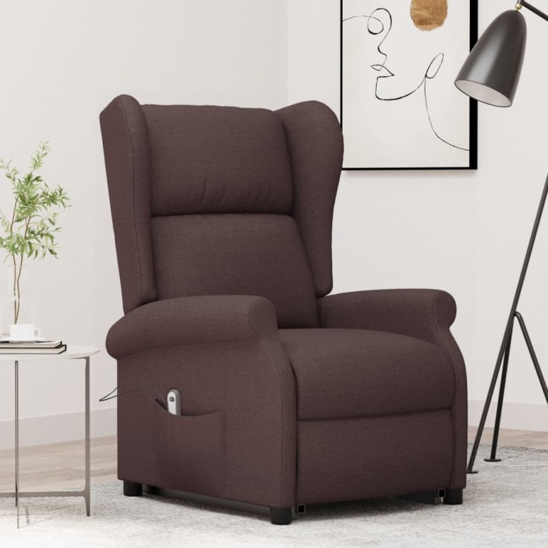 vidaXL Aufstehsessel Dunkelbraun Stoff vidaXL Aufstehsessel Dunkelbraun Stoff