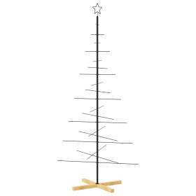 vidaXL Weihnachtsbaum Metall mit Holzständer Schwarz 180 cm