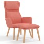 vidaXL Relaxsessel mit Hocker Rosa Samt vidaXL Relaxsessel mit Hocker Rosa Samt