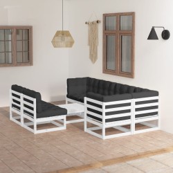 vidaXL 8-tlg. Garten-Lounge-Set mit Kissen Massivholz Kiefer