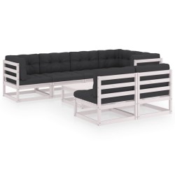 vidaXL 8-tlg. Garten-Lounge-Set mit Kissen Massivholz Kiefer