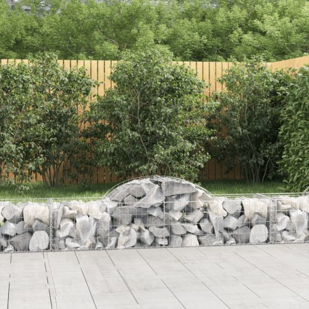 vidaXL Gabionen mit Hochbogen 40 Stk. 200x50x40/60 cm Verzinktes Eisen