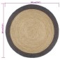 vidaXL Teppich Handgefertigt Jute mit Dunkelgrauem Rand 180 cm vidaXL Teppich Handgefertigt Jute mit Dunkelgrauem Rand 180 cm