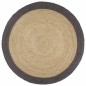 vidaXL Teppich Handgefertigt Jute mit Dunkelgrauem Rand 240 cm vidaXL Teppich Handgefertigt Jute mit Dunkelgrauem Rand 240 cm