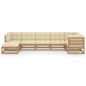 7-tlg. Garten-Lounge-Set mit Kissen Kiefer Massivholz 7-tlg. Garten-Lounge-Set mit Kissen Kiefer Massivholz